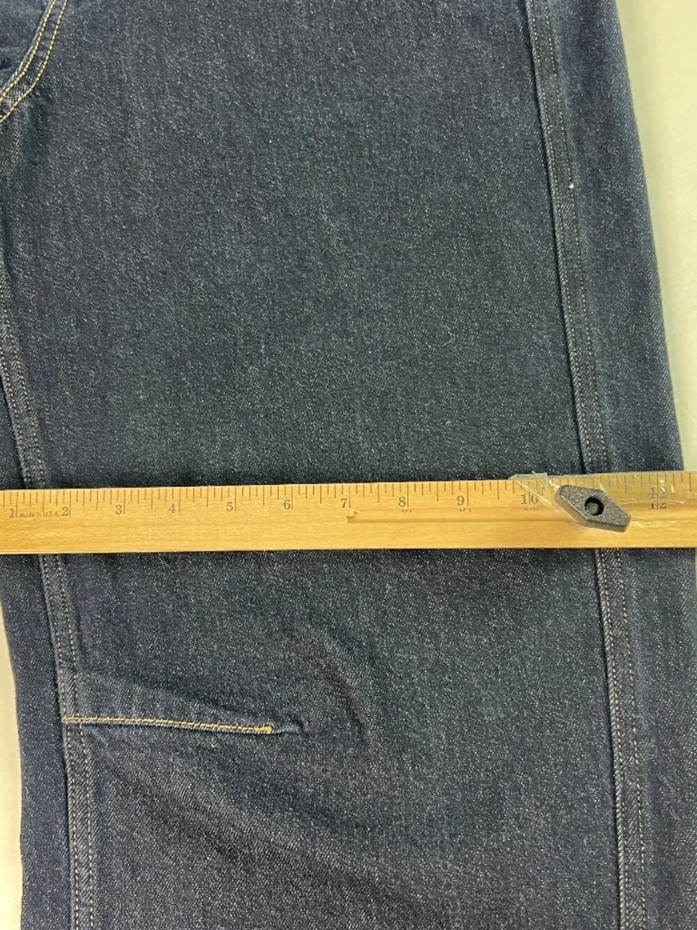 Pistola Jeans Women's 37x25* Beau Seamed Horseshoe Crop Dark Blue Denim Tag 33
